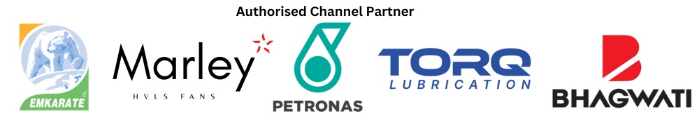 Authorised Channel Partners: Emkarate, Marley HVLS Fans, PETRONAS, Torq Lubrication, Bhagwati Filters